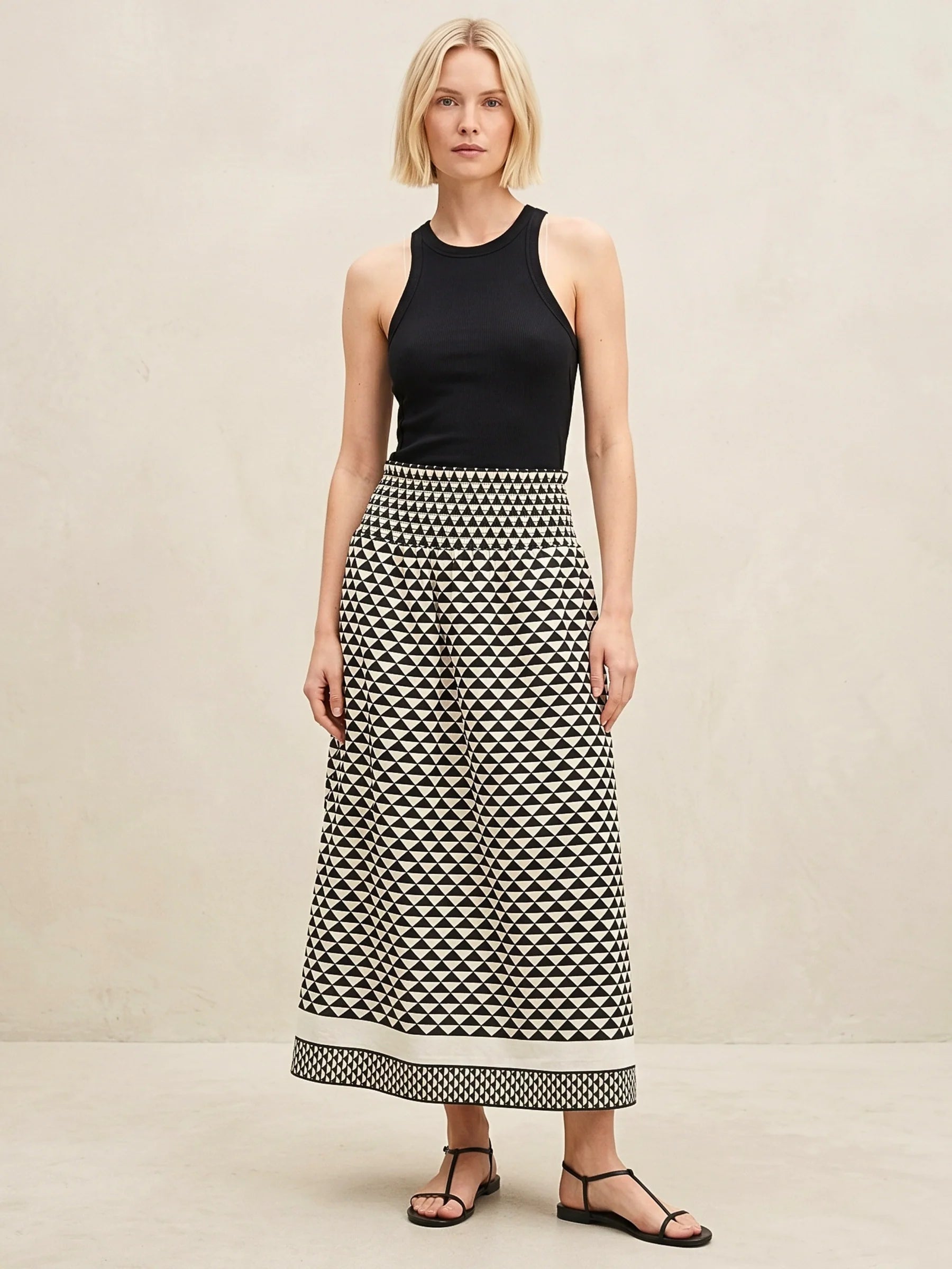 Janice Elastic Waist Midi Skirt Sofia