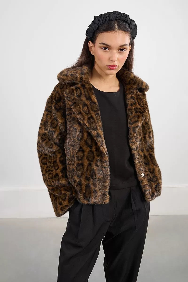 Leopard Faux Fur Jacket Molly Bracken