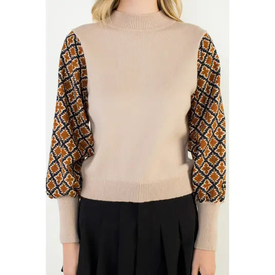 Cottage Diamond Knit Sweater Top THML