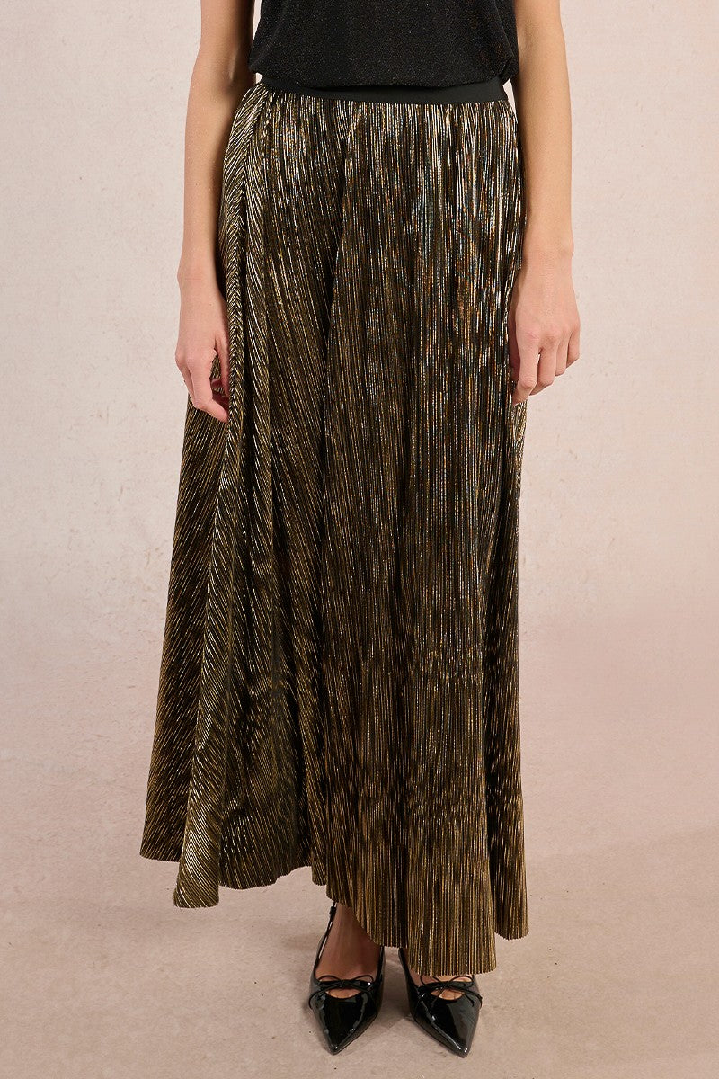 Long Pleated Iridescent Skirt Molly Bracken