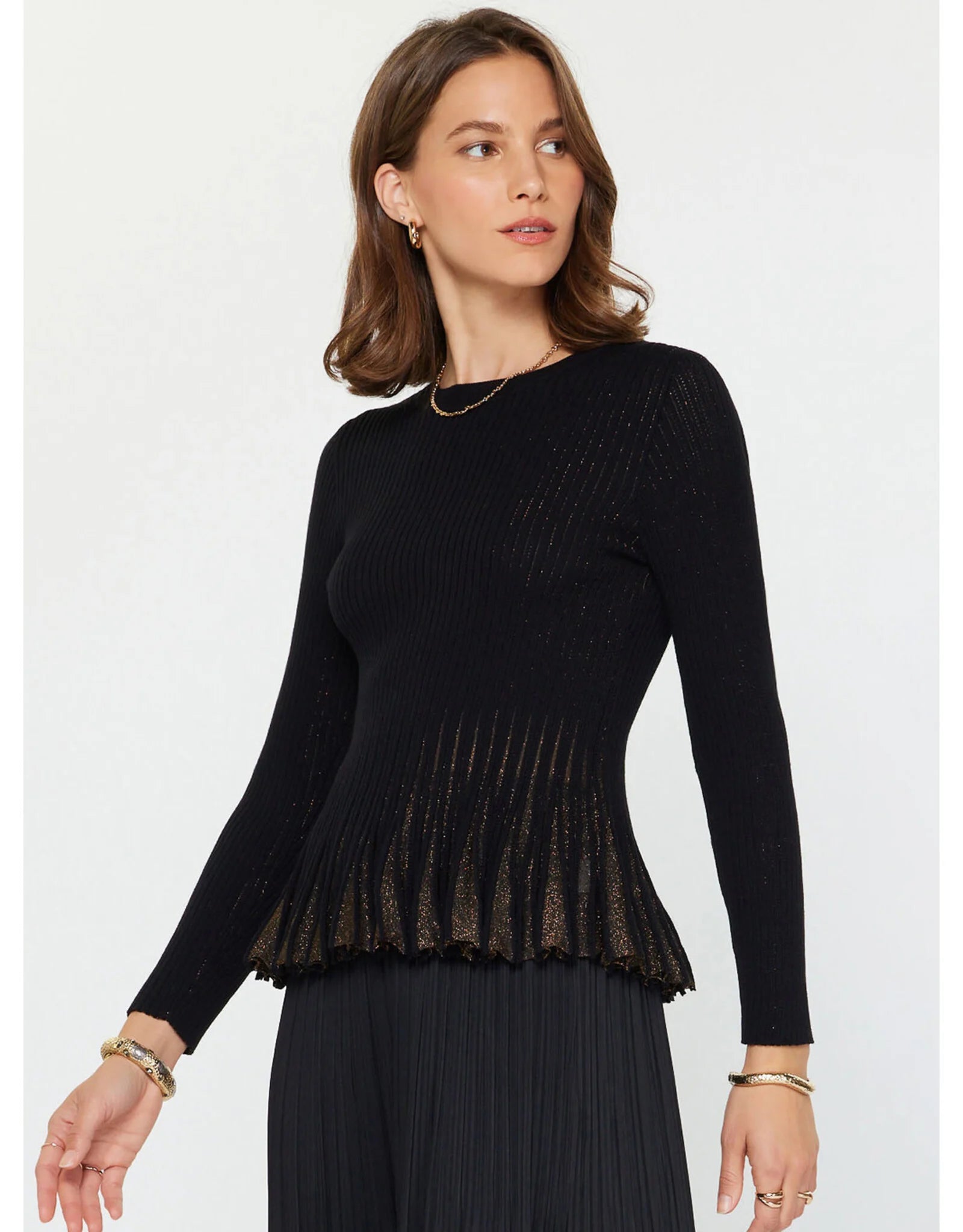 Margaux Pleated Hem Sweater Current Air
