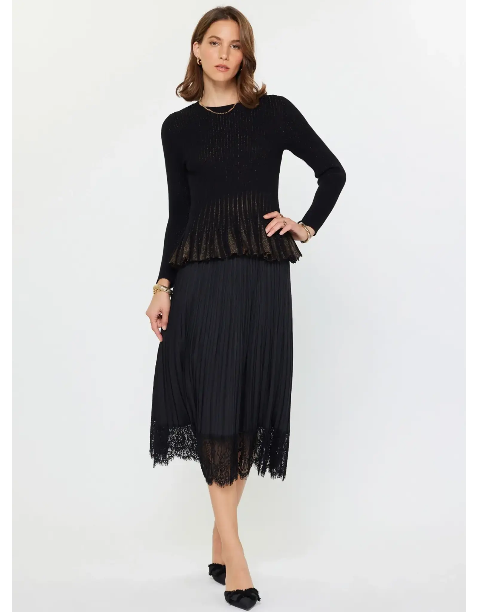 Margaux Pleated Hem Sweater Current Air