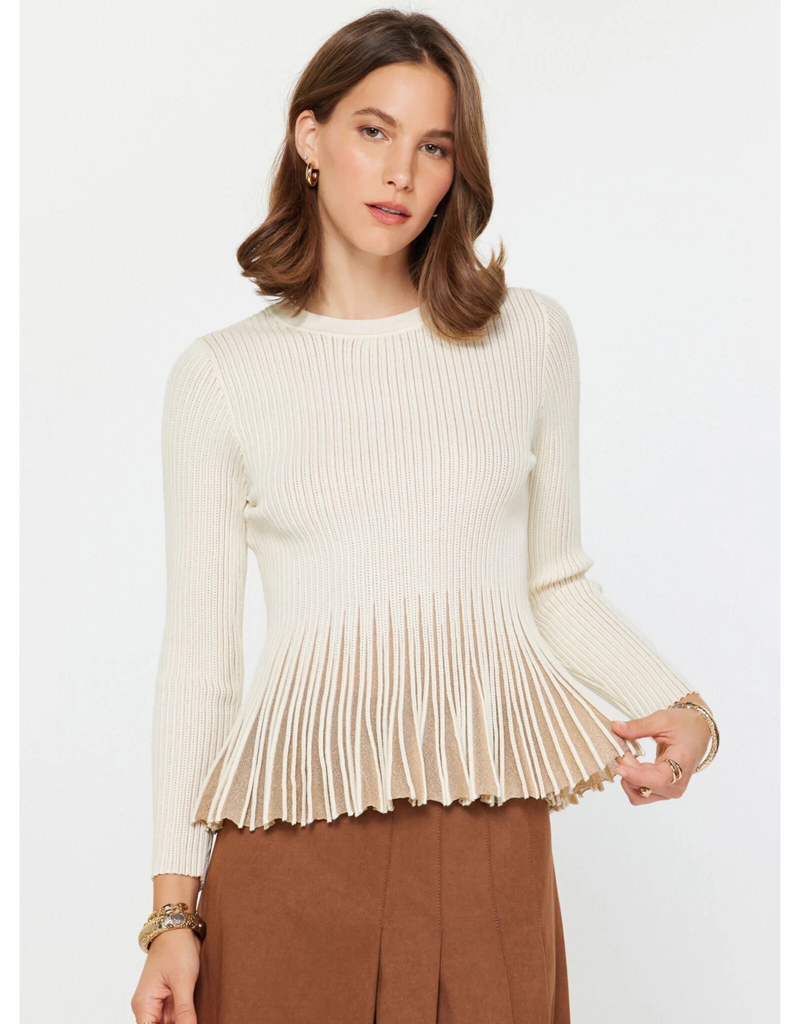 Margaux Pleated Hem Sweater Current Air