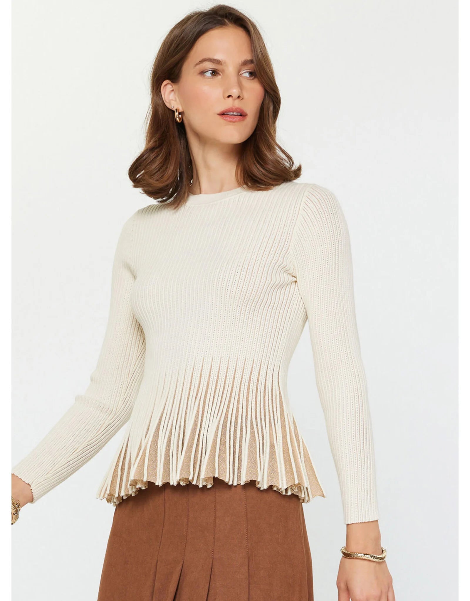 Margaux Pleated Hem Sweater Current Air