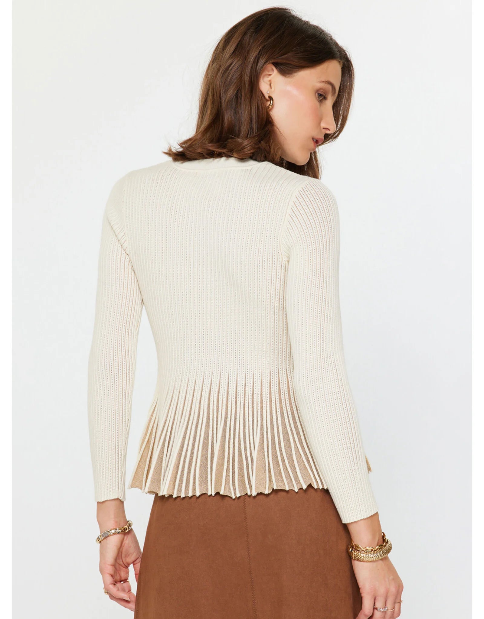 Margaux Pleated Hem Sweater Current Air