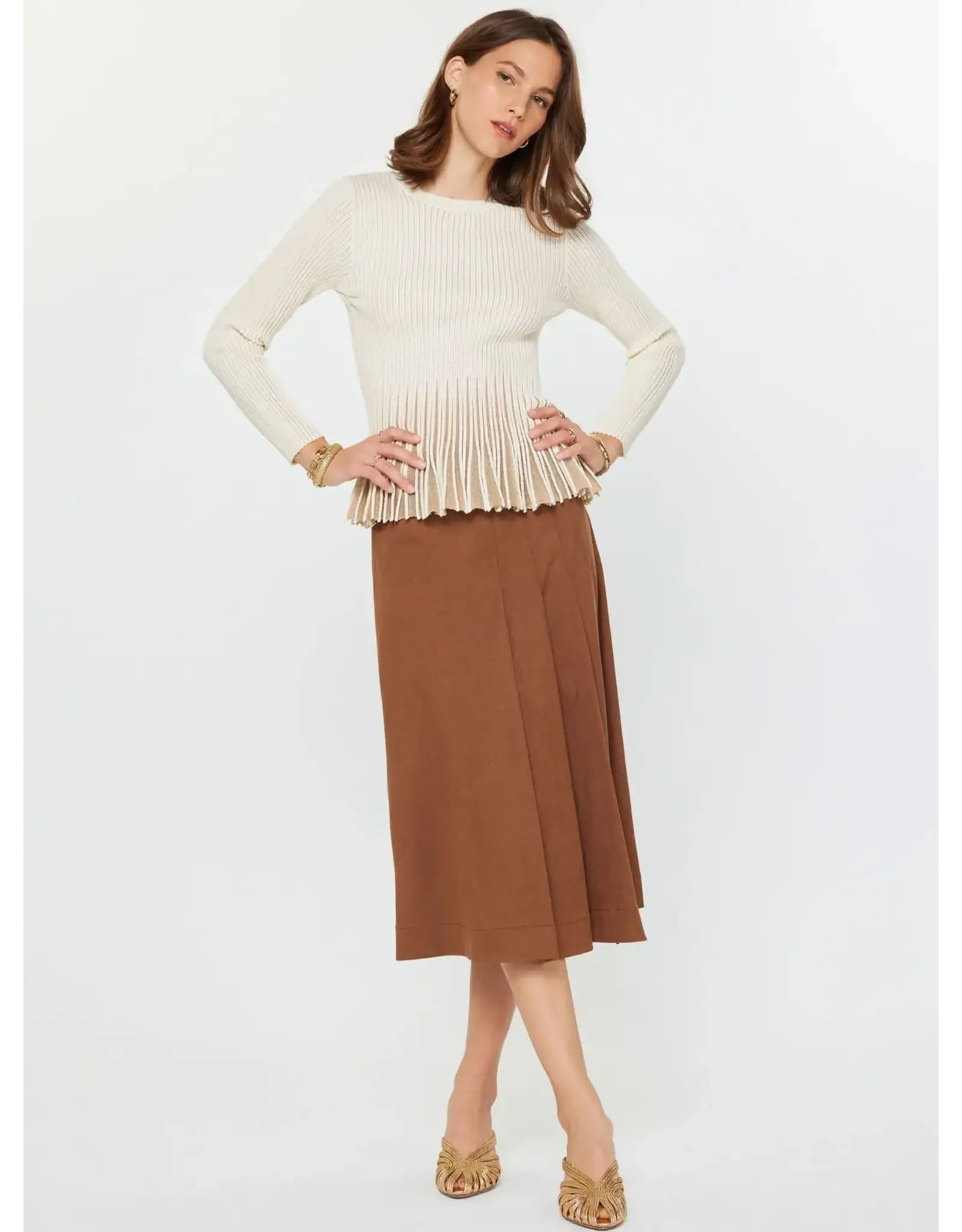 Margaux Pleated Hem Sweater Current Air