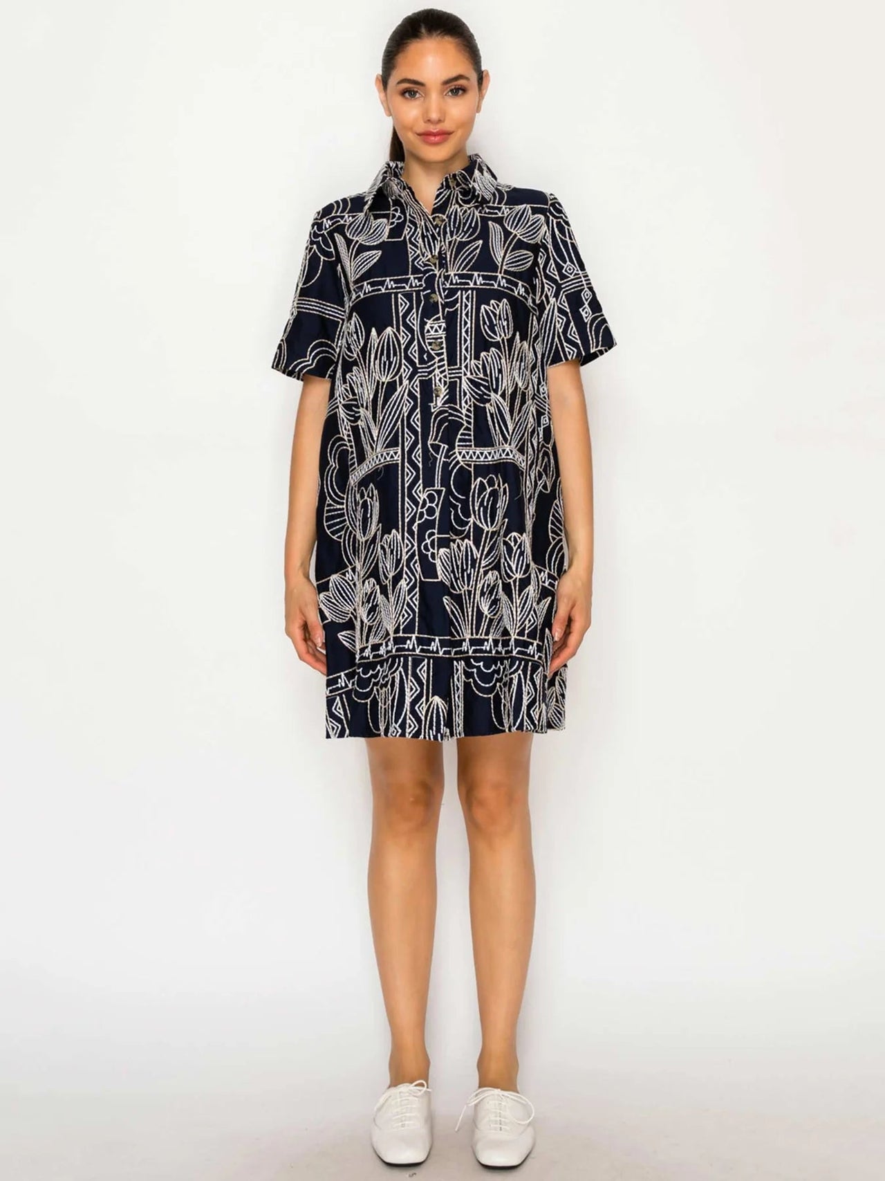 Selene's Stitch Shirt Dress Meet Me in Santorini