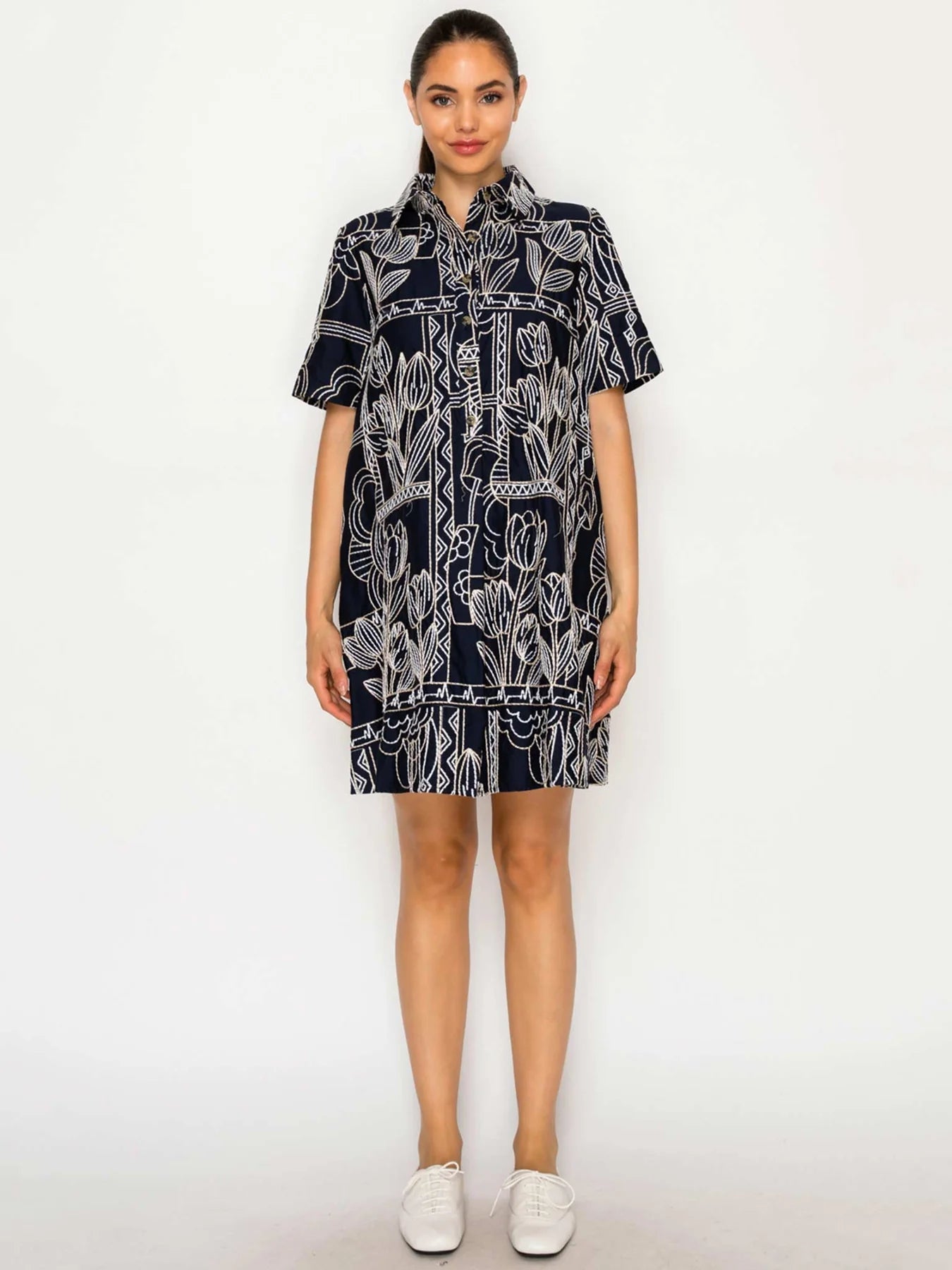 Selene's Stitch Shirt Dress Meet Me in Santorini