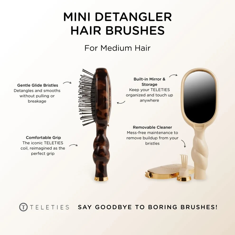 Mini Detangler Hair Brush for Medium Hair Teleties