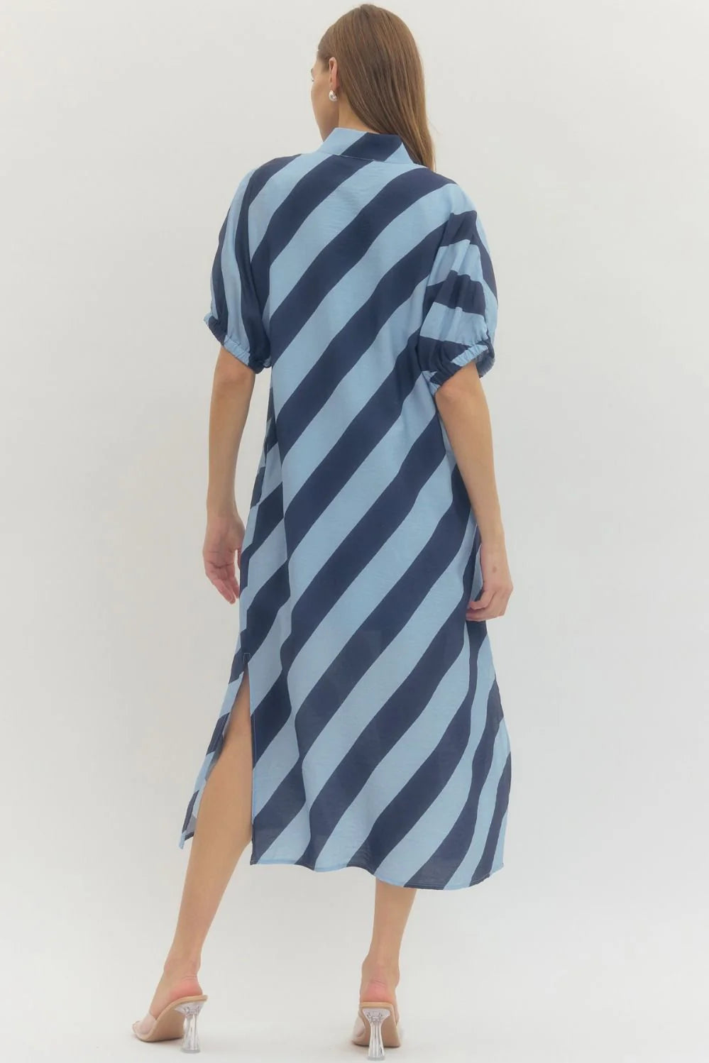 Diagonal Stripe Midi Dress Entro