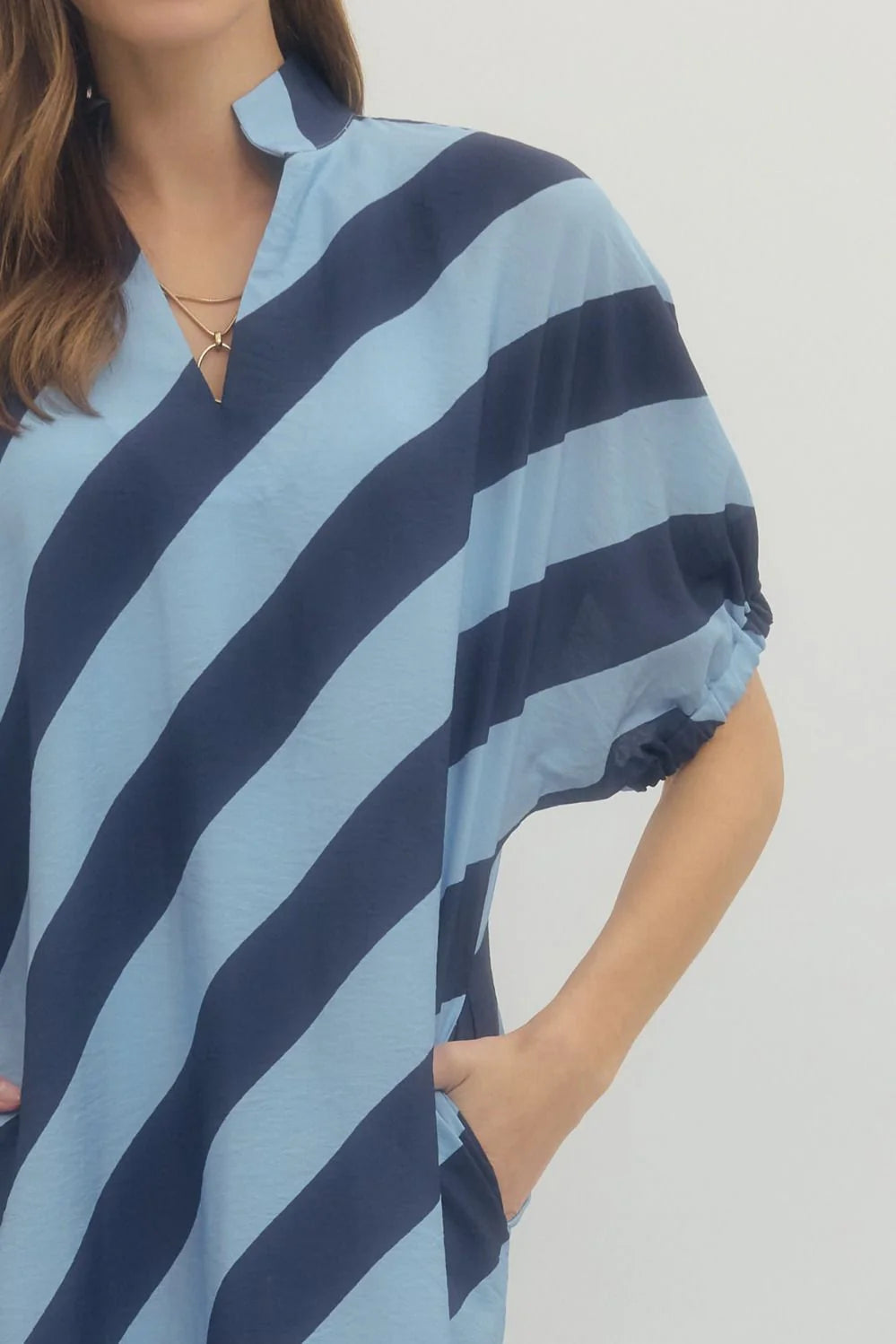 Diagonal Stripe Midi Dress Entro