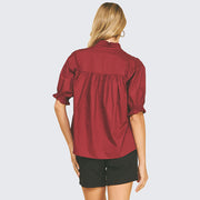 Balloon Sleeve Blouse Top Pinch