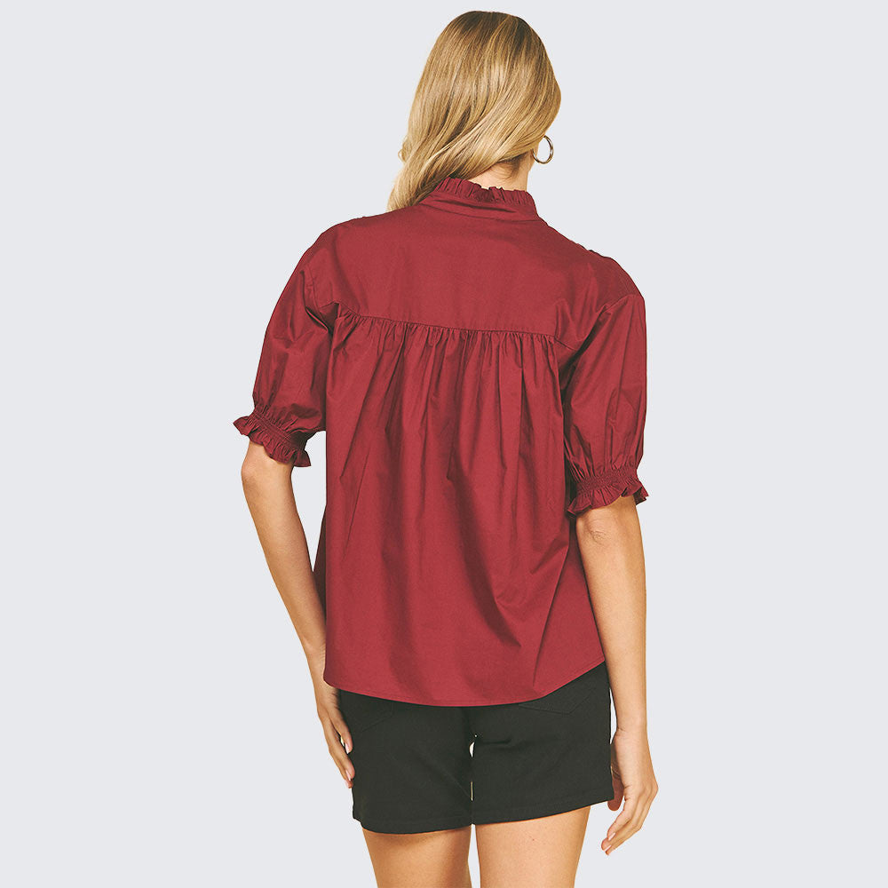 Balloon Sleeve Blouse Top Pinch