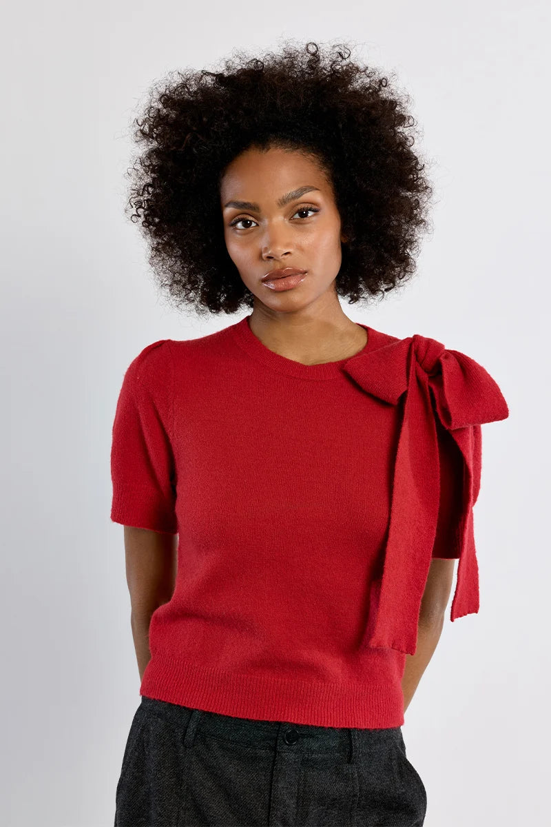 Short Sleeve Bow Sweater Molly Bracken