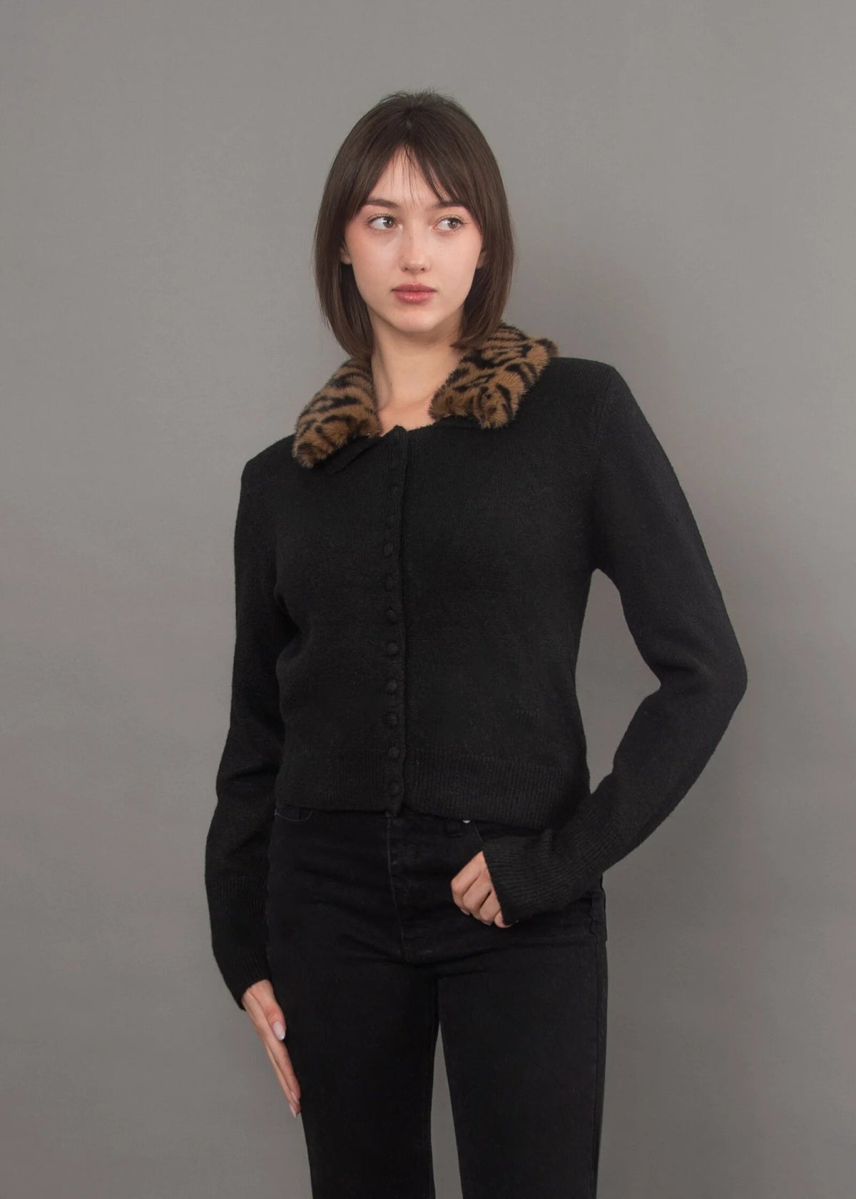 Atalanta Leopard Collar Cardigan RD Style