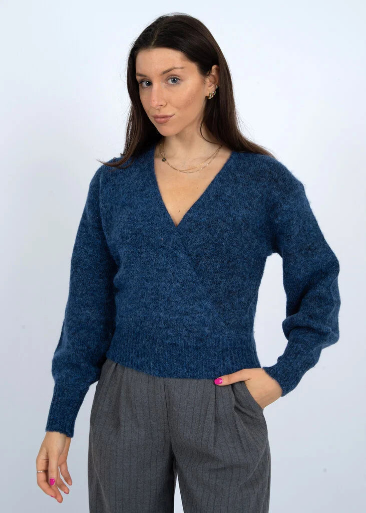 Dalros Long Sleeve Wrap Neck Sweater RD Style
