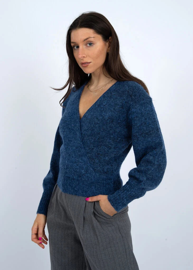 Dalros Long Sleeve Wrap Neck Sweater RD Style