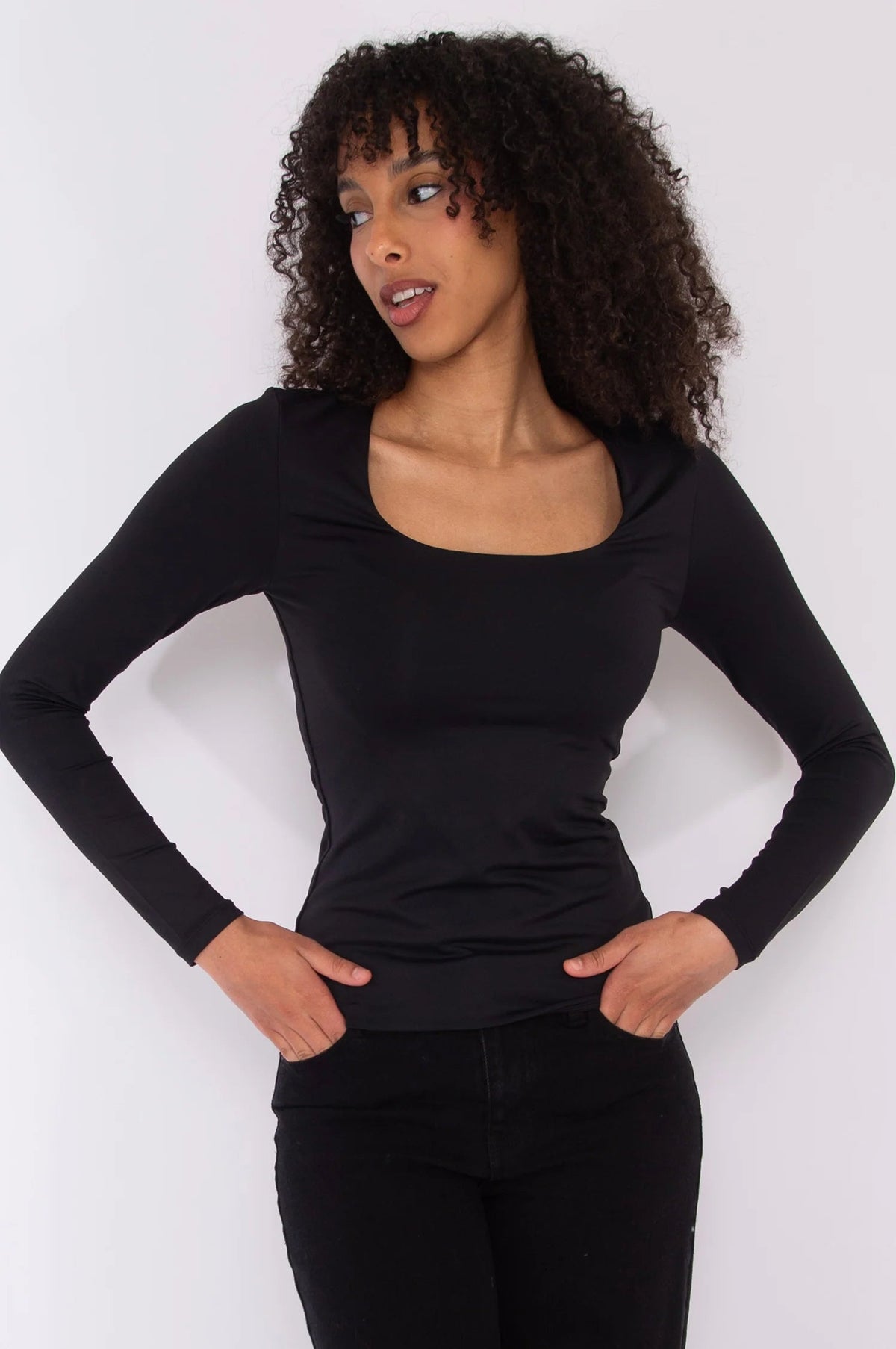 Mariana Long Sleeve Scoop Neck Shirt RD Style