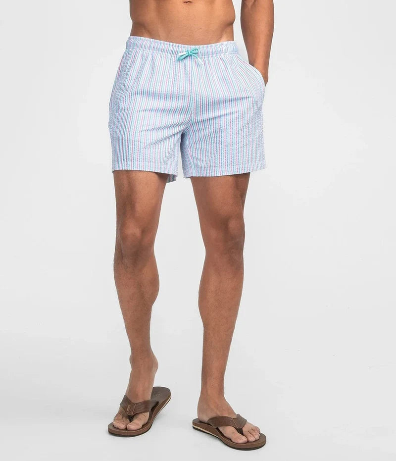 Clubhouse Seersucker Swim Shorts - 6" inseam | Southern Shirt Co.