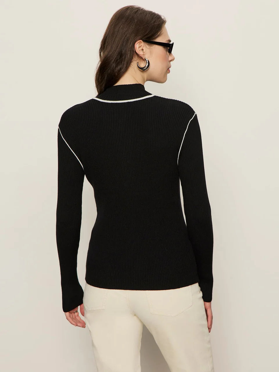Sporty Rib Zip-Up Sweater Sanctuary