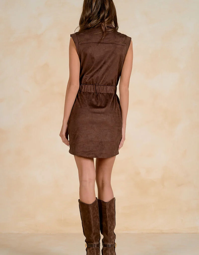 Sleeveless Elastic Waist Short Dress Elan