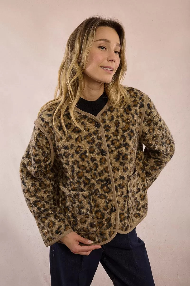 Textured Fur-Effect Jacket Molly Bracken