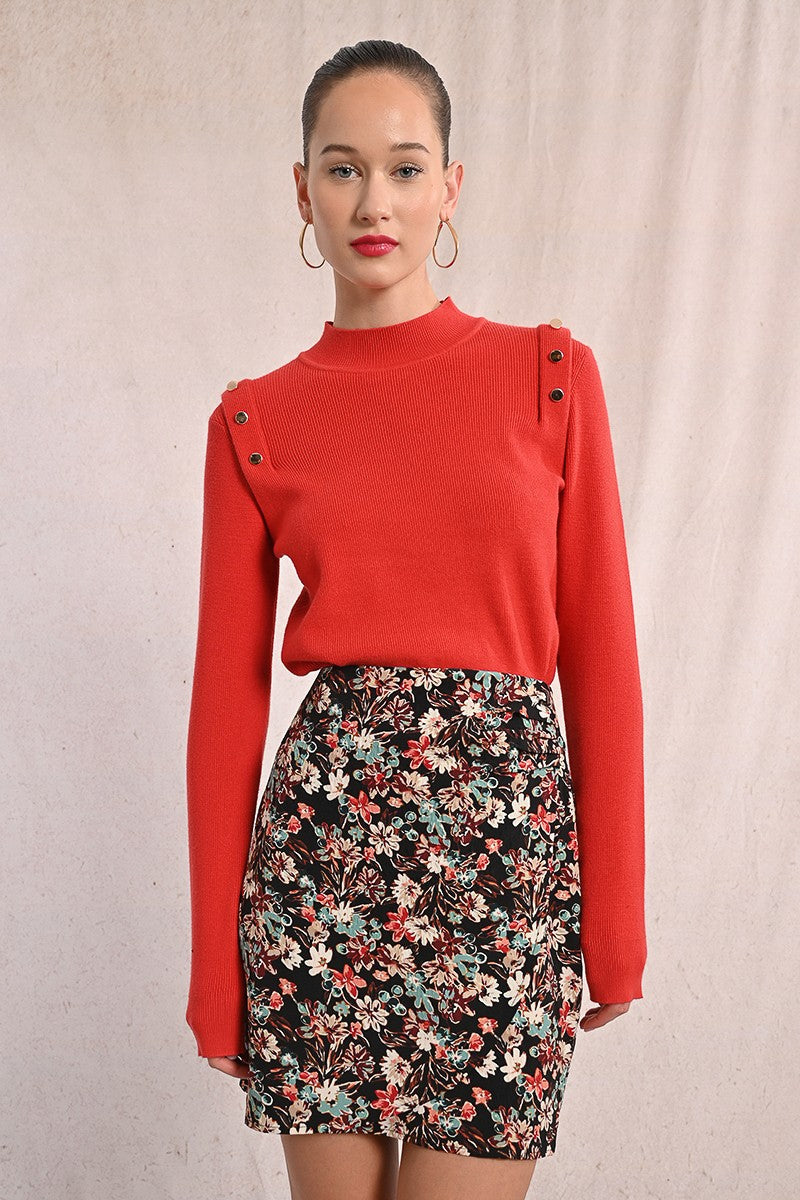 Studded Shoulder Pad Sweater Molly Bracken