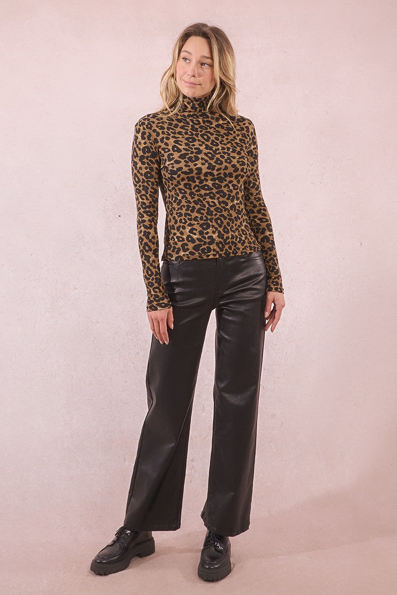 Leopard Turtleneck Sweater Molly Bracken