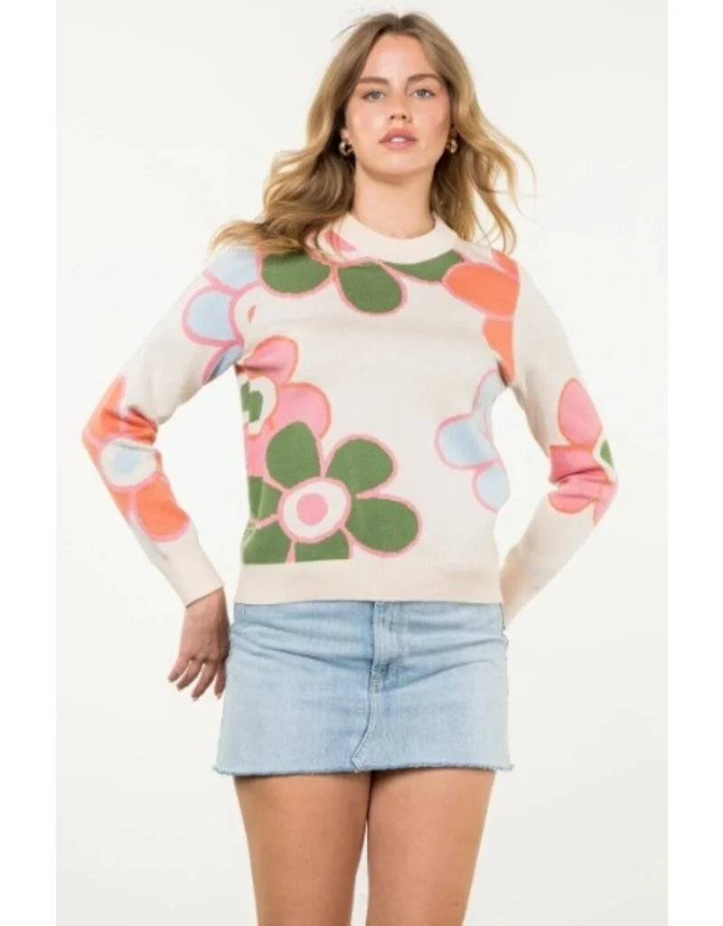 Flower Knit Sweater