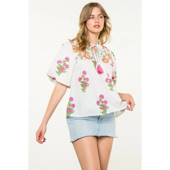 Puff Sleeve Floral Top