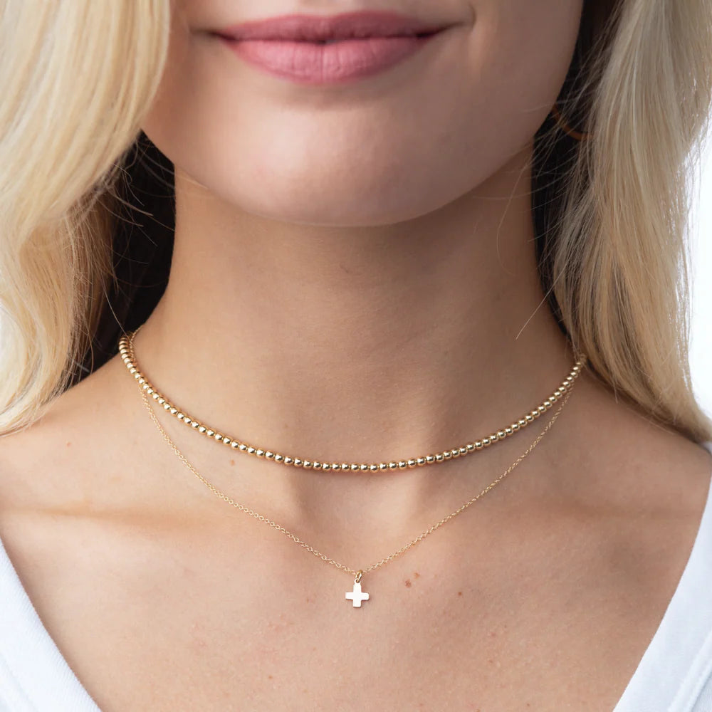 17" Choker Beaded Necklace - Classic Gold 3mm | enewton enewton