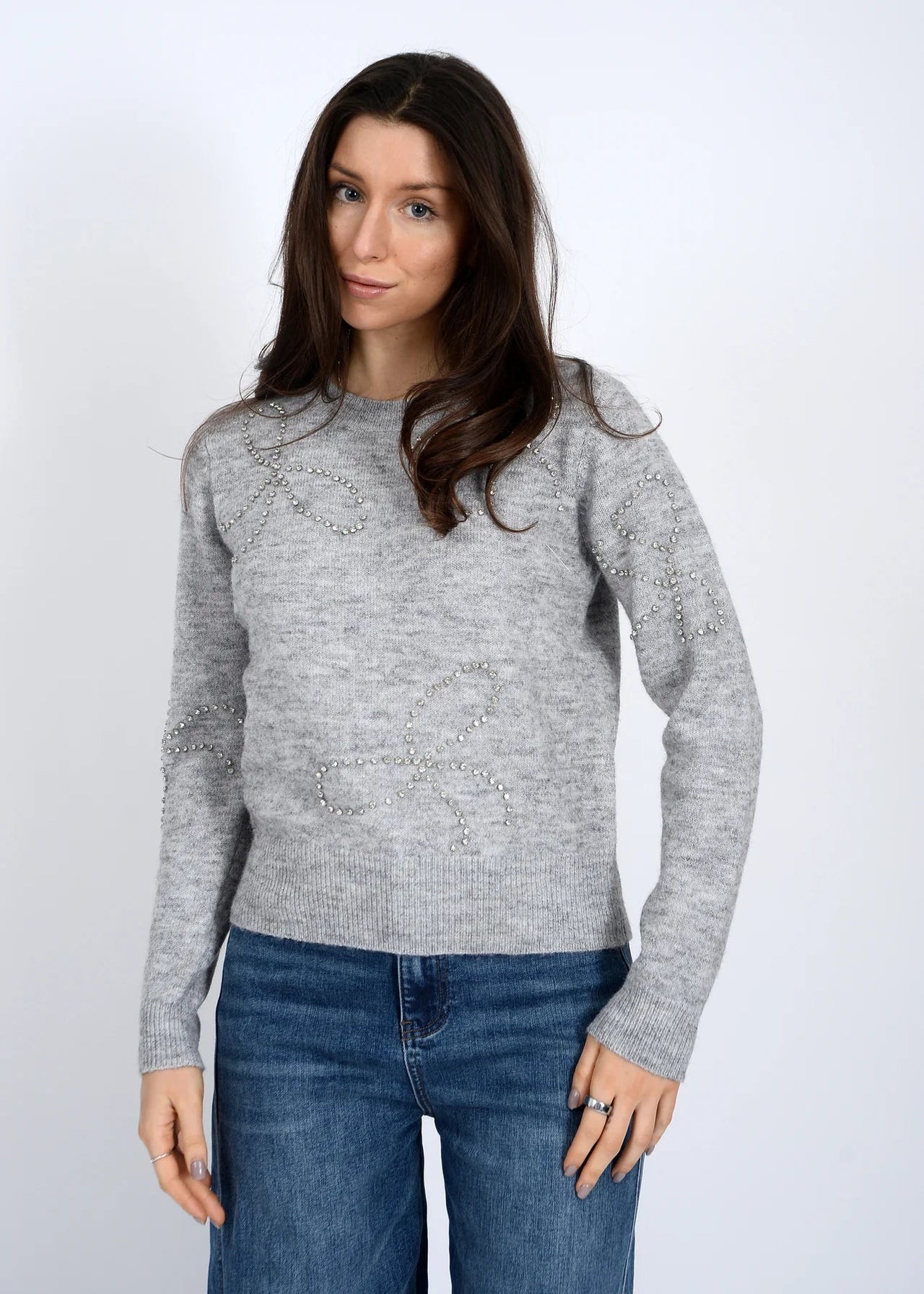 Ginevra Rhinestone Bow Sweater RD Style