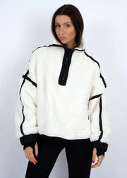 Jill Contrast Trim Half-Zip Pullover RD Style