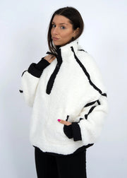 Jill Contrast Trim Half-Zip Pullover RD Style