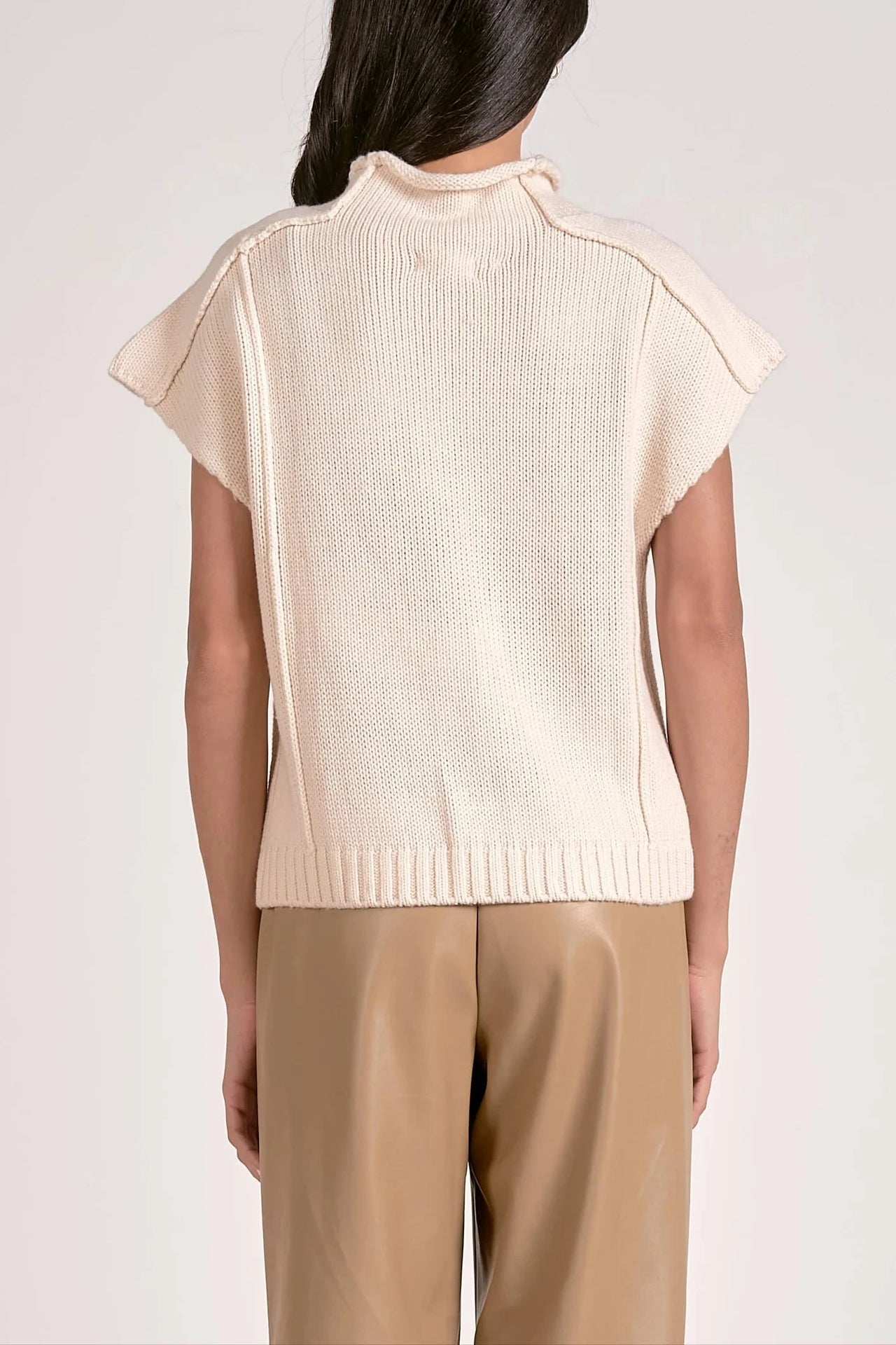 Crewneck Cap Sleeve Sweater Elan