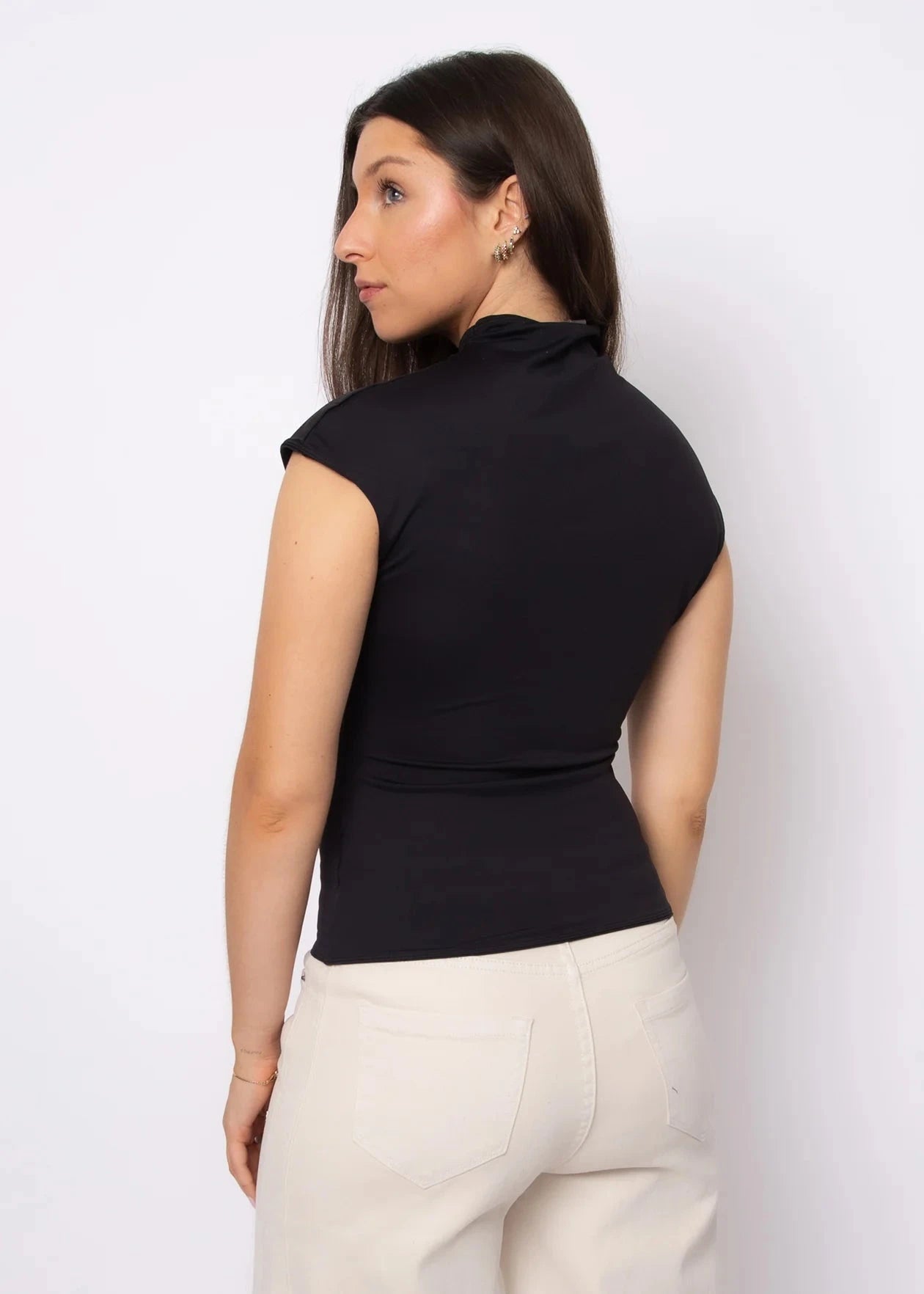 Yvette Funnel Neck Draped Top RD Style