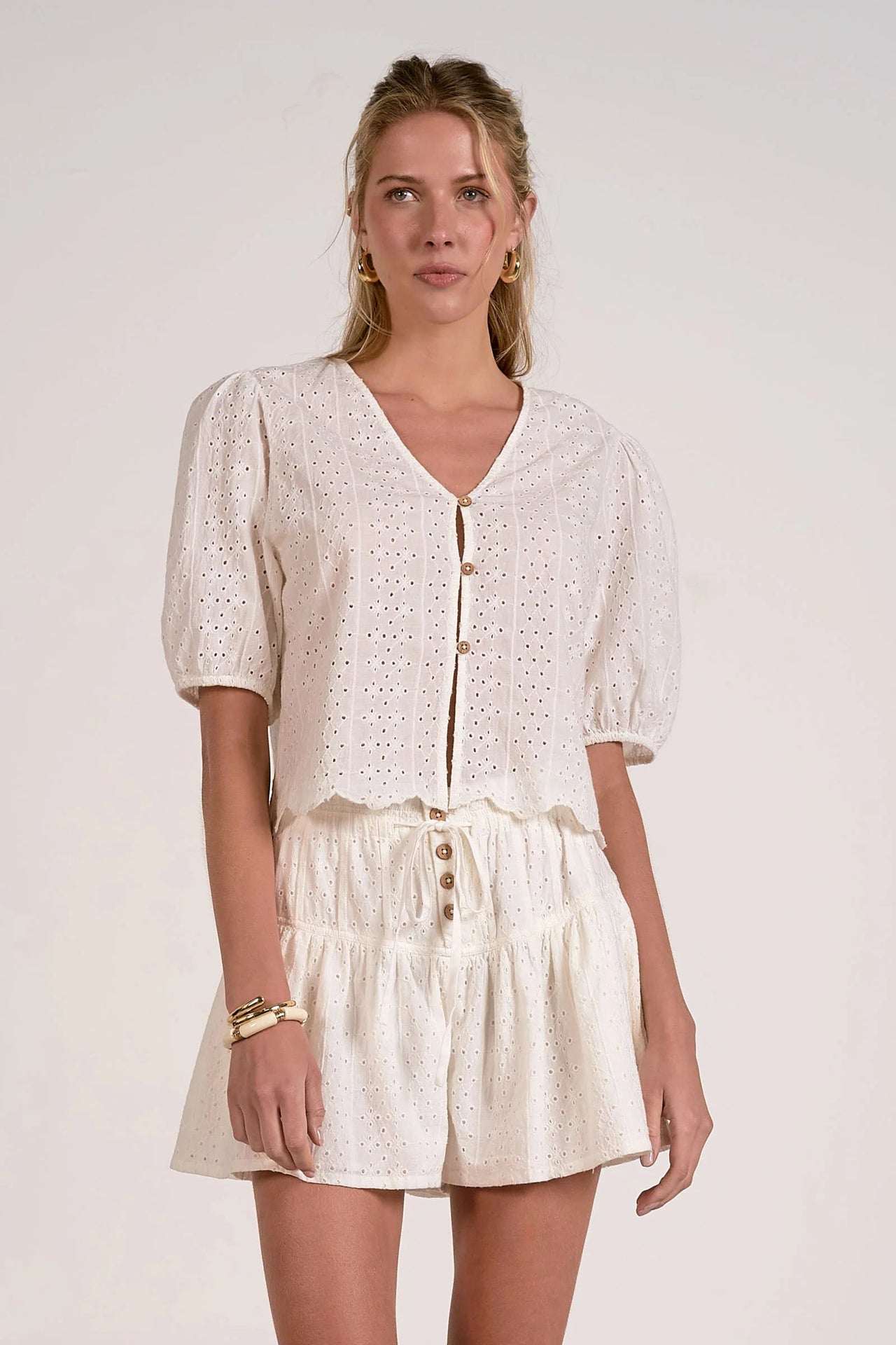 Amelia Eyelet Blouse Elan