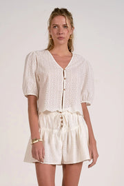Amelia Eyelet Blouse Elan
