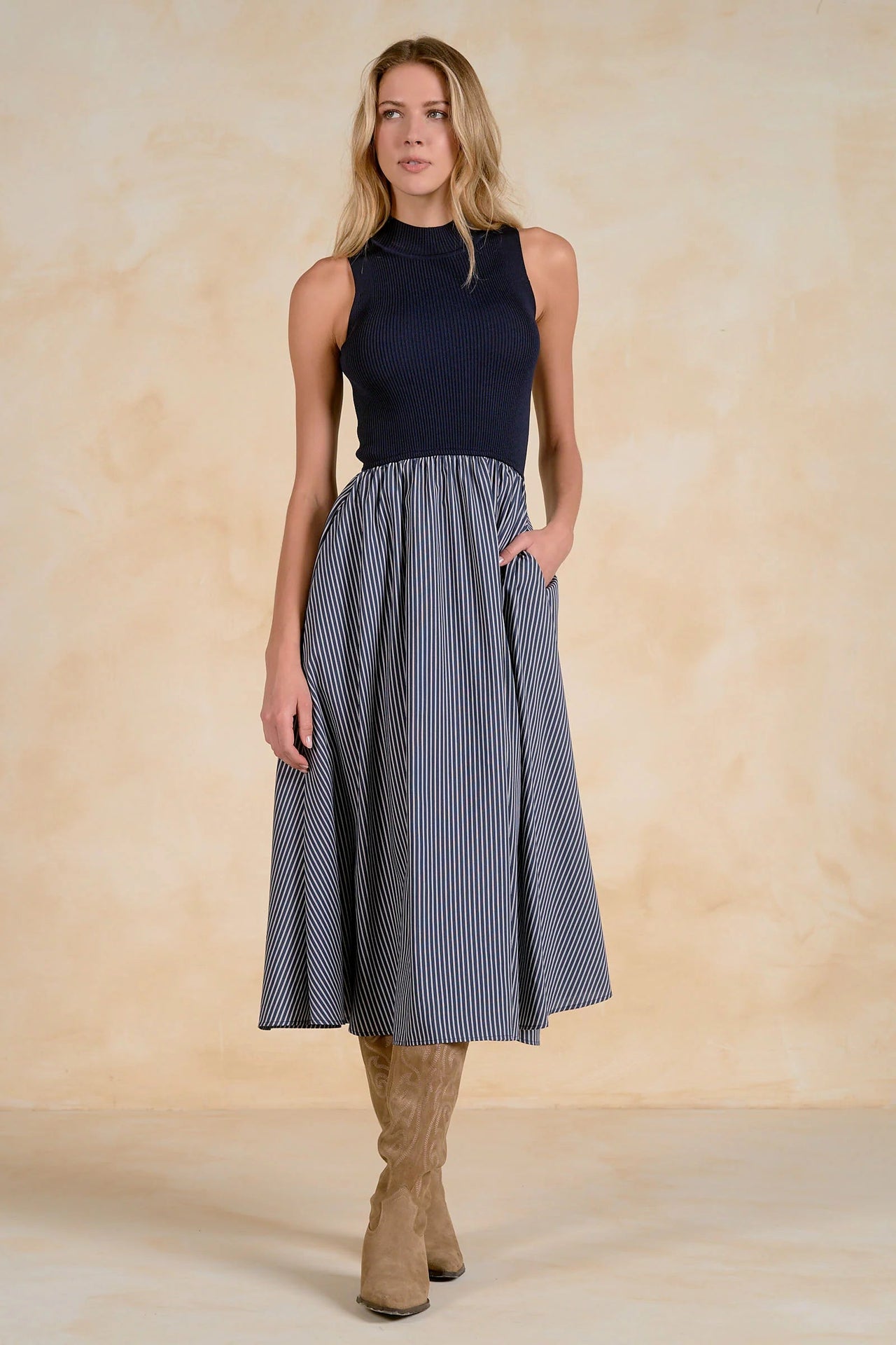 Knit Mock Neck Maxi Dress Elan