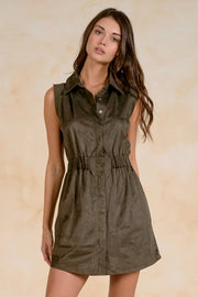 Sleeveless Elastic Waist Short Dress Elan