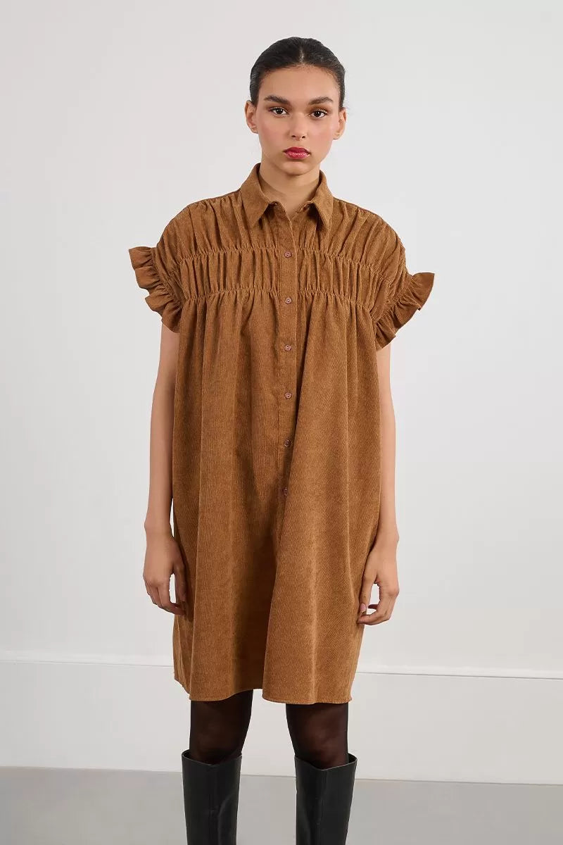 Short Pleated Shirt Dress Molly Bracken