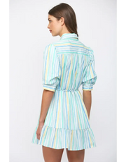 Watercolor Stripe Shirt Dress Fate