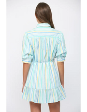 Watercolor Stripe Shirt Dress Fate