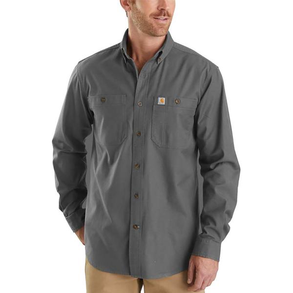 MEN'S RUGGED FLEX RIGBY L/S WORK SHIRT 039/GRAVEL