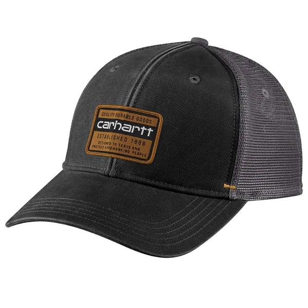 MEN'S CANVAS MESH BACK QUALITY GRAPHIC CAP N04/BLACK