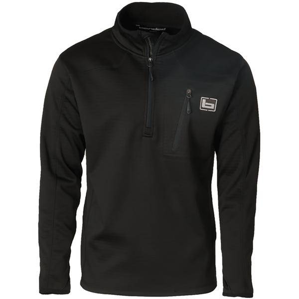 1/4 ZIP MID LAYER FLEECE PULLOVER BK/BLACK