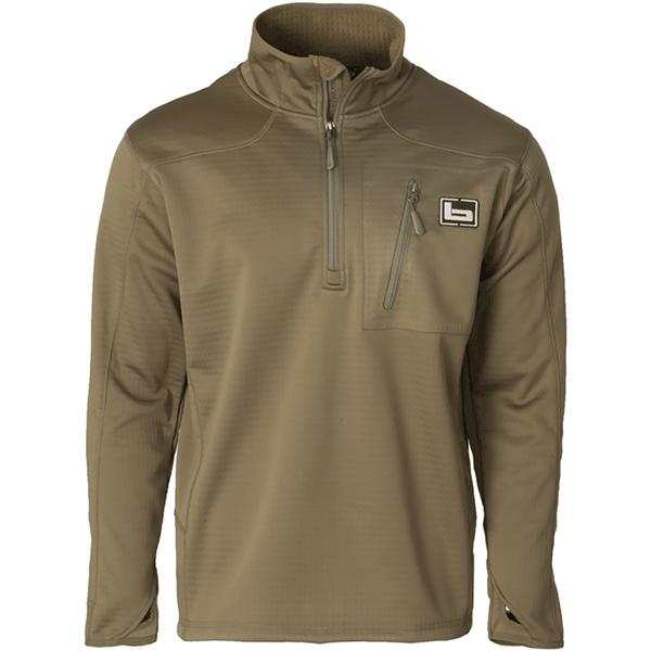 1/4 ZIP MID LAYER FLEECE PULLOVER SM/SPANISHMOSS