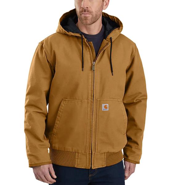 MEN`S J130 WASHED DUCK ACTIVE JACKET BRN/CARHARTTBROWN