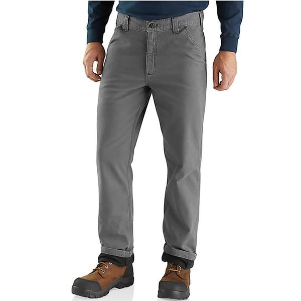 Men's RUGGED FLEX RELAXED FIT CANVAS FLANNEL-LINED UTILITY WORK PANT