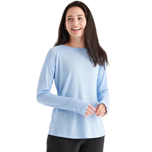 WOMEN'S BAMBOO LTWT LONG SLEEVE TEE CLEARSKY